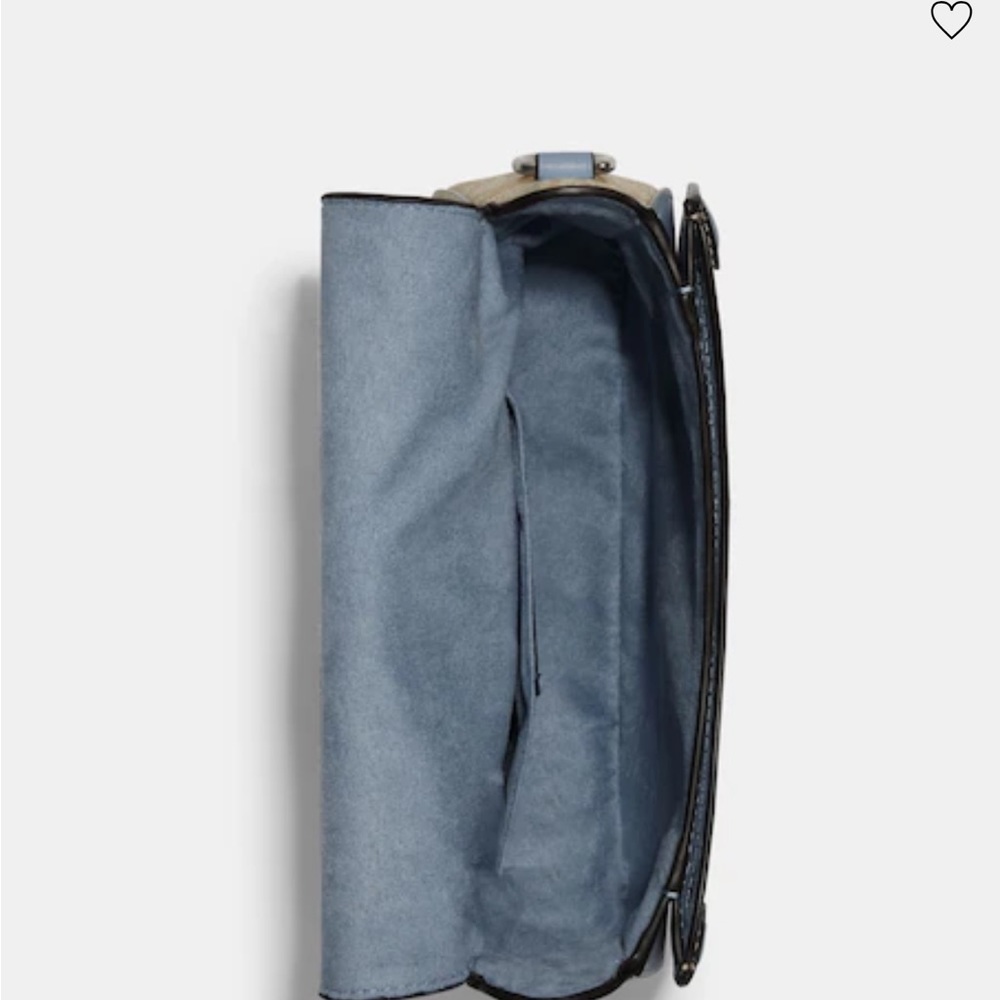 COACH Georgie Saddle Bag In Signature Canvas 
Silver/Light Khaki/Marble Blue - Picture 13 of 15